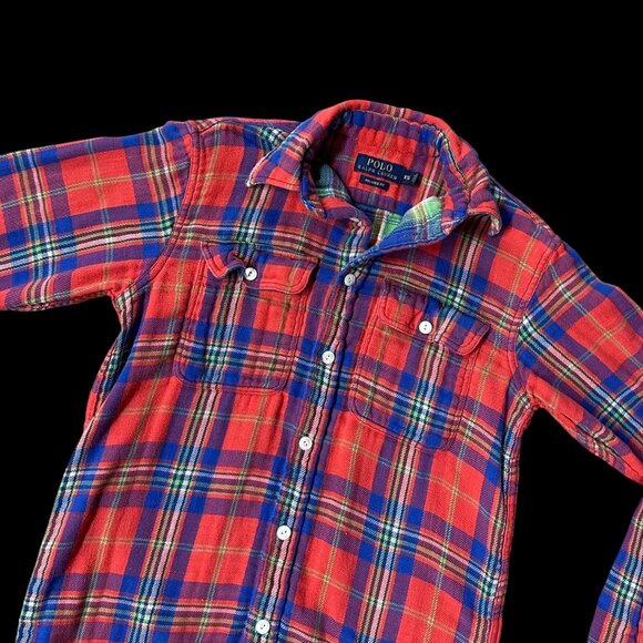 Polo Ralph Lauren Tops - Polo Ralph Lauren XS Plaid Flannel Shirt Womens Relaxed Fit Cotton Fall Wardrobe
